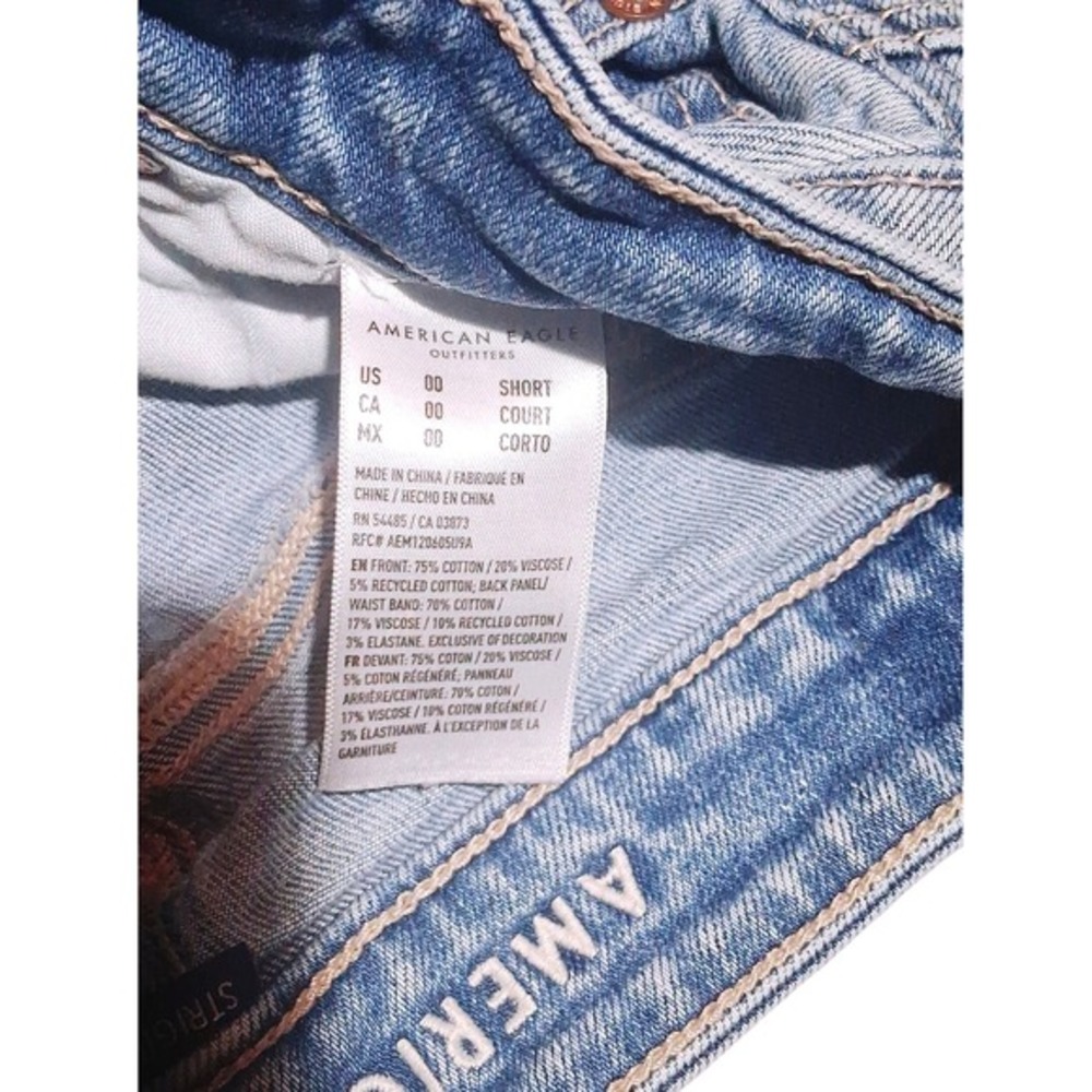 American Eagle Outfitters Mom Jeans Ripped Distressed Denim Women's Size 00 - Picture 7 of 9
